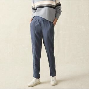 FAHERTY Pants Women Size Small ARLIE Day Jogger Linen Blend Stretch Faded Blue